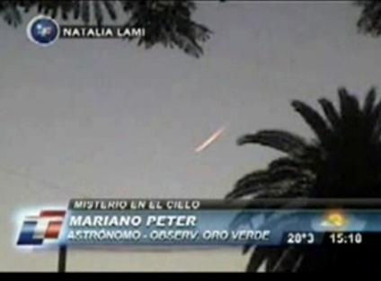 Un meteoro similar a este fue avistado desde varias provincias